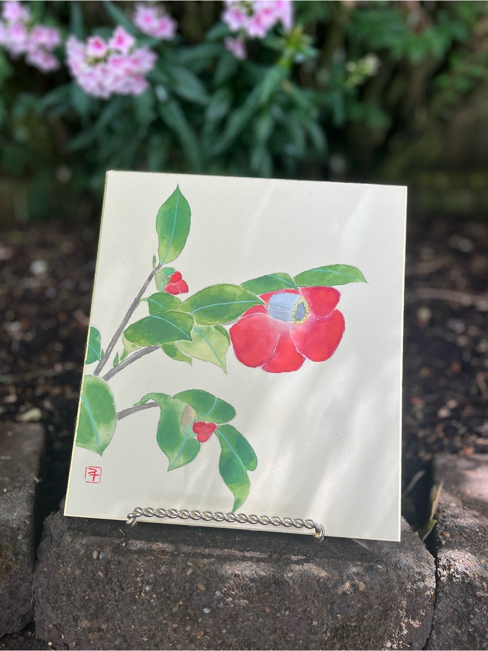 Japanese Camellia (Tsubaki) Painting